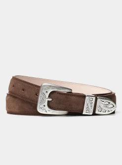 Genuine suede Western belt