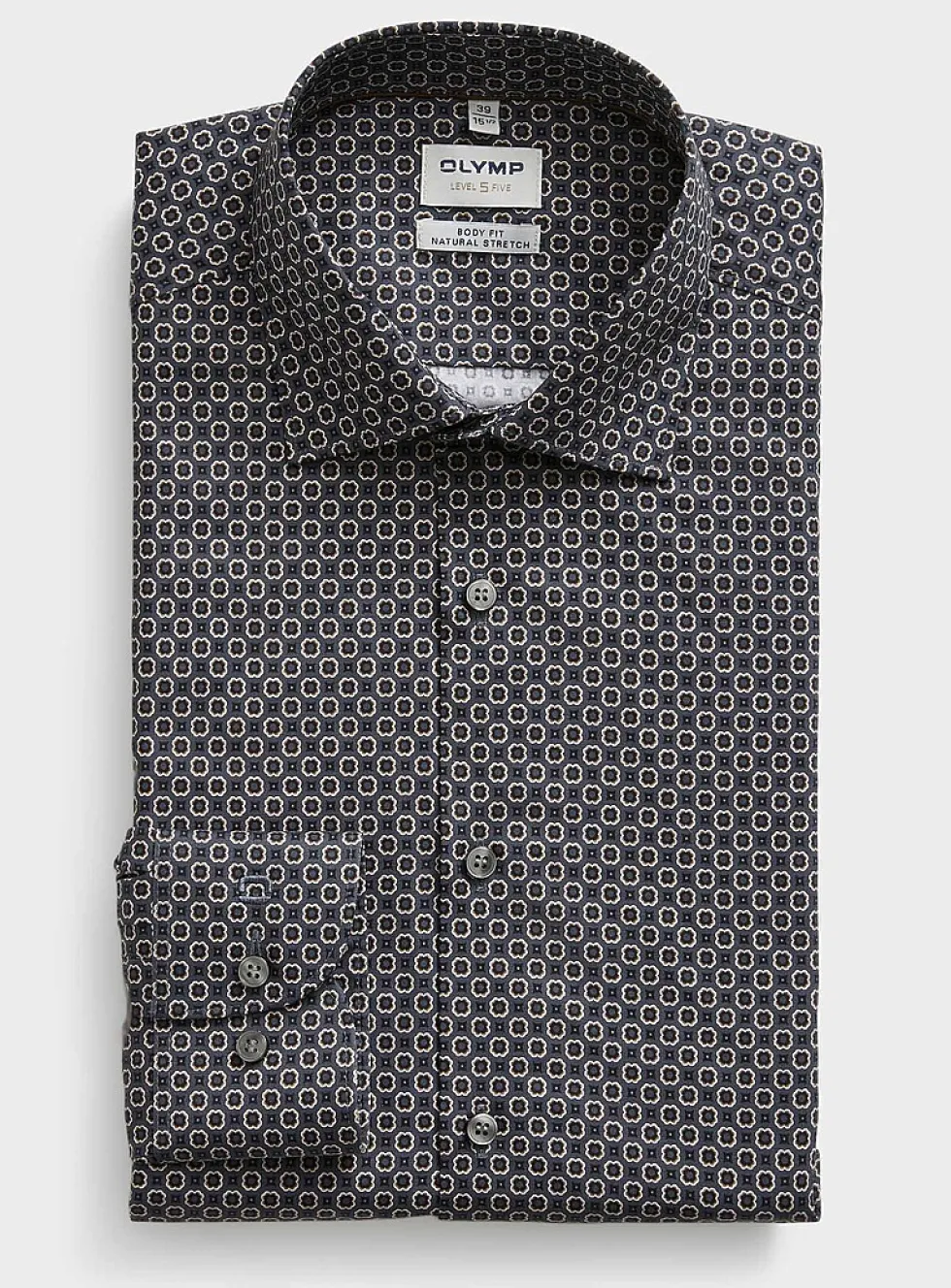 Geo floral slate shirt