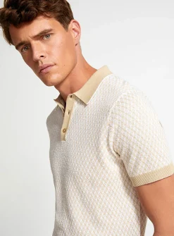 Geo jacquard knit polo