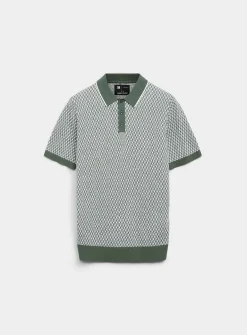 Geo jacquard knit polo