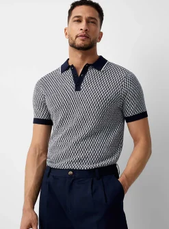 Geo jacquard knit polo