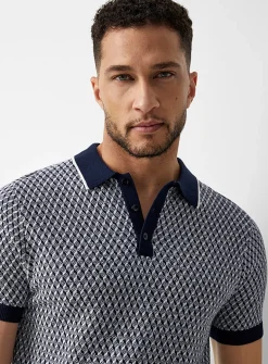 Geo jacquard knit polo