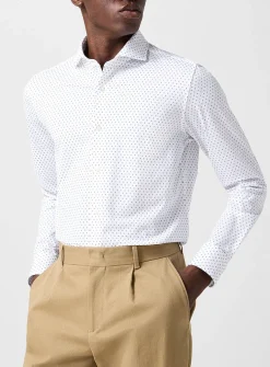 Geo mini-pattern stretch shirt