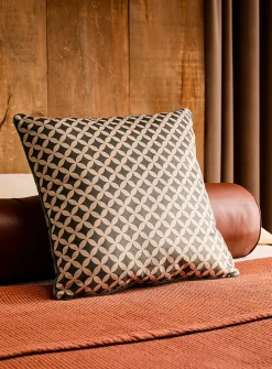 Geo mosaic velvet removable-cover cushion
