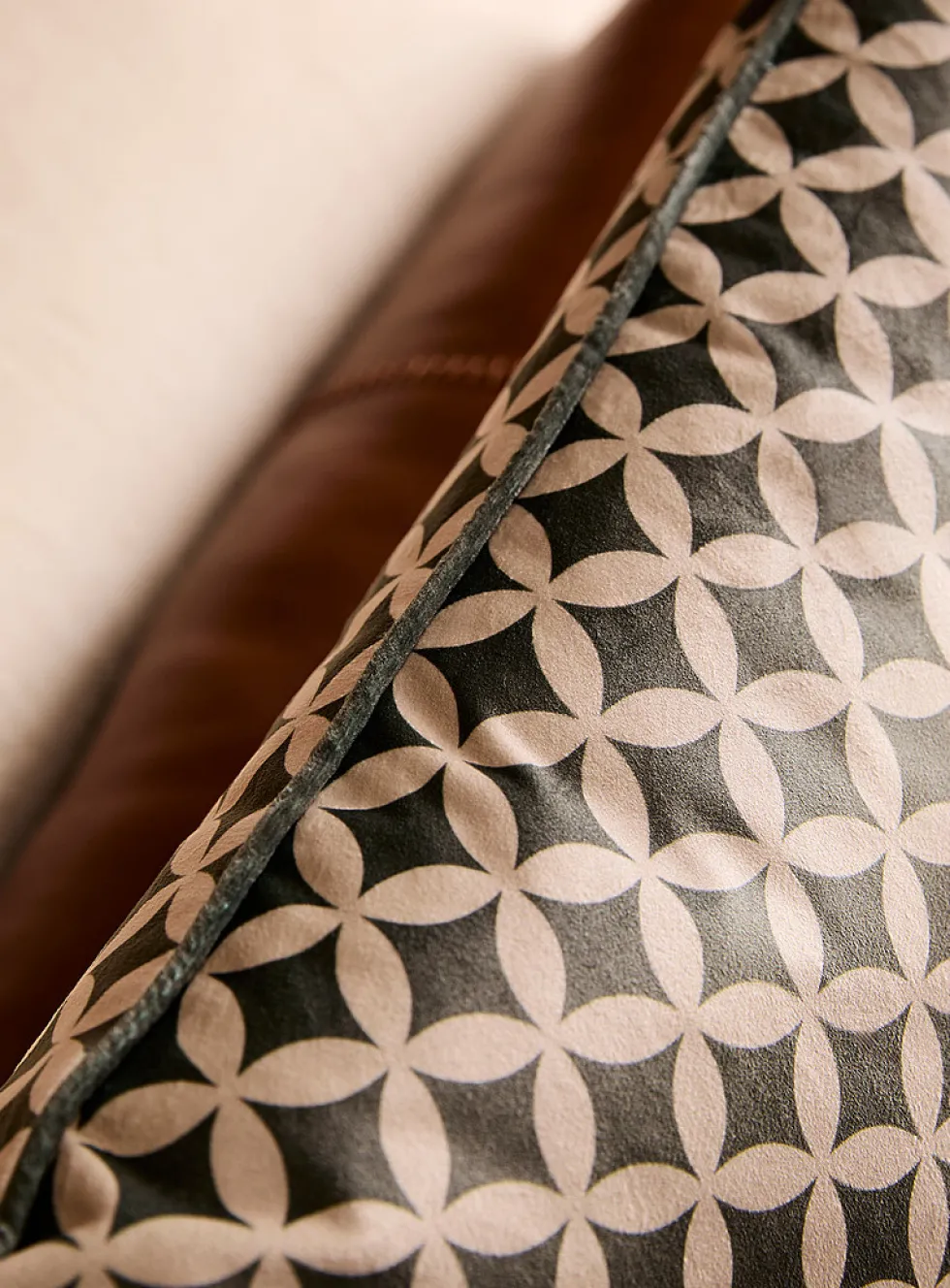 Geo mosaic velvet removable-cover cushion