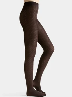 Geo pointelle knit tights