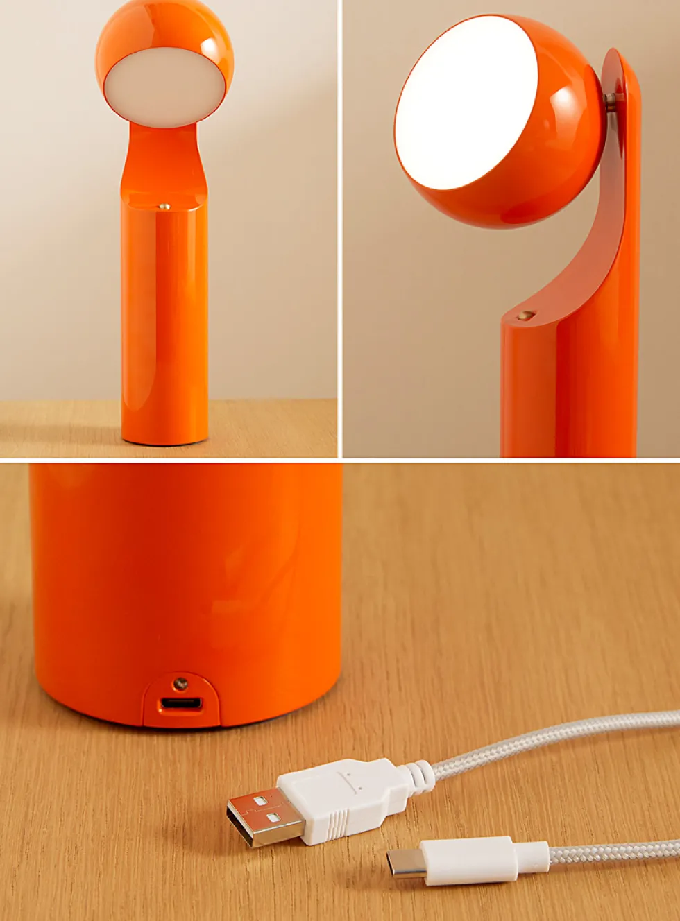 Geometric articulated portable lamp
