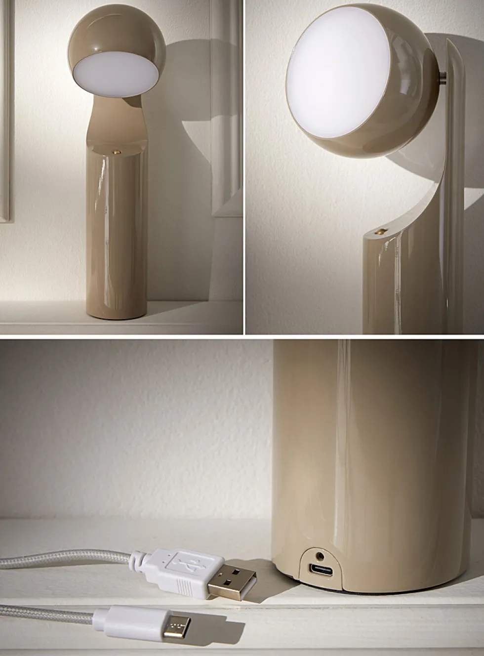 Geometric articulated portable lamp