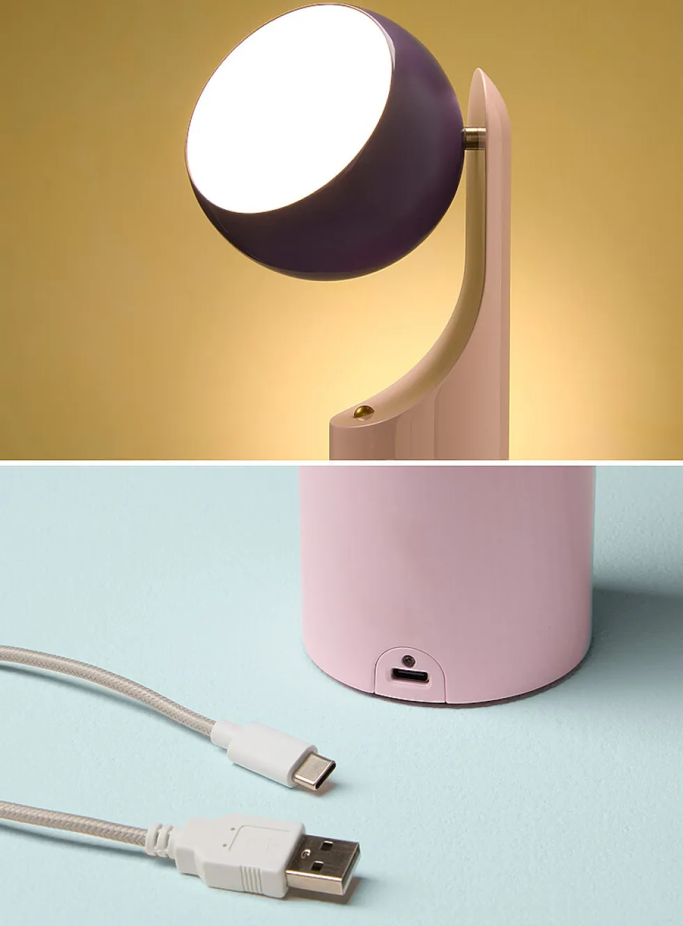 Geometric articulated portable lamp