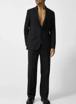 Geometric jacquard pleated pant