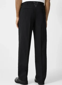 Geometric jacquard pleated pant