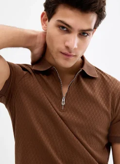 Geometric jacquard polo