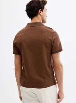 Geometric jacquard polo