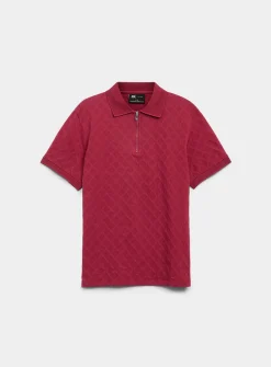 Geometric jacquard polo