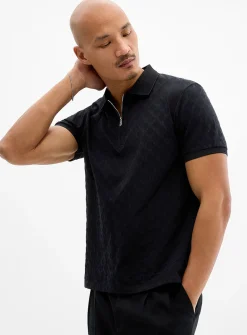 Geometric jacquard polo