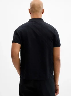 Geometric jacquard polo