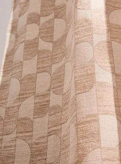 Geometric mosaic chenille knit curtain