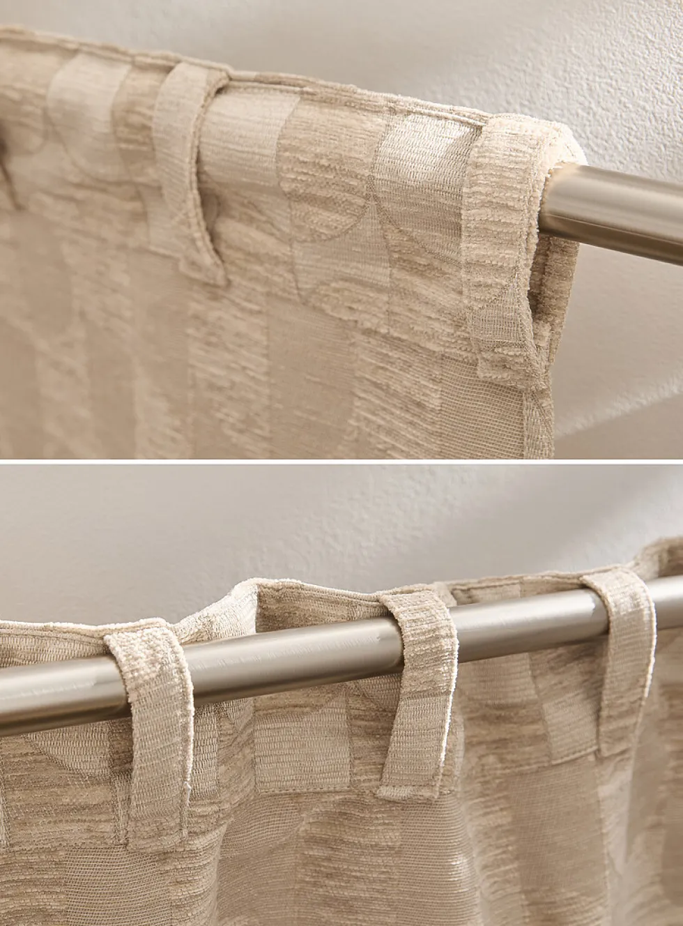 Geometric mosaic chenille knit curtain