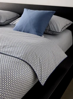Geometric mosaic percale plus duvet cover set