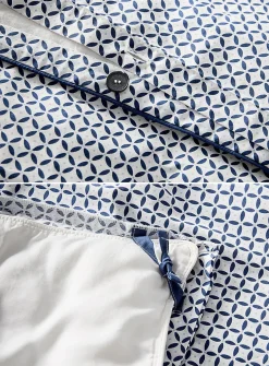 Geometric mosaic percale plus duvet cover set