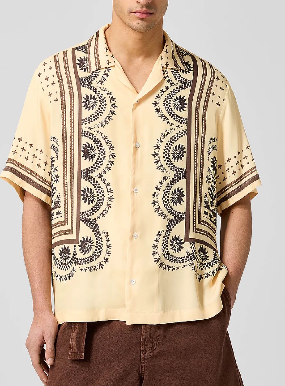 Geometric pattern cabana shirt