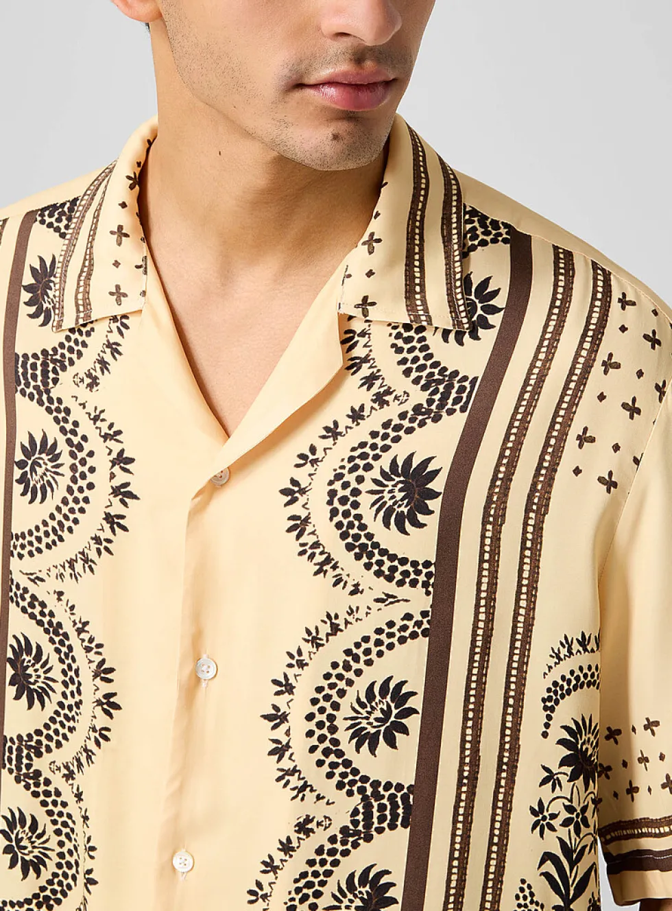 Geometric pattern cabana shirt