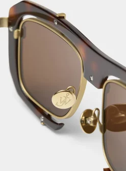 Geometric tortoiseshell sunglasses