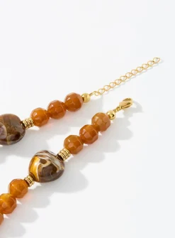 Giant heart pendant and natural stone necklace