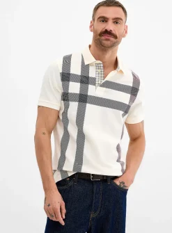 Giant tartan piqué polo