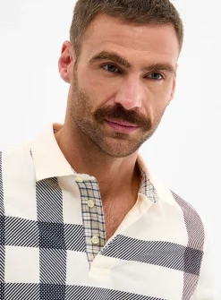 Giant tartan piqué polo