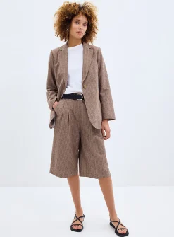 Ginevra pinstriped cappuccino blazer