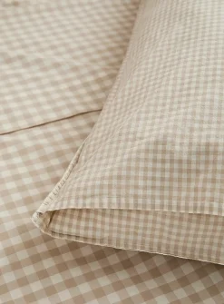 Gingham body pillow sham