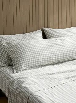 Gingham body pillow sham