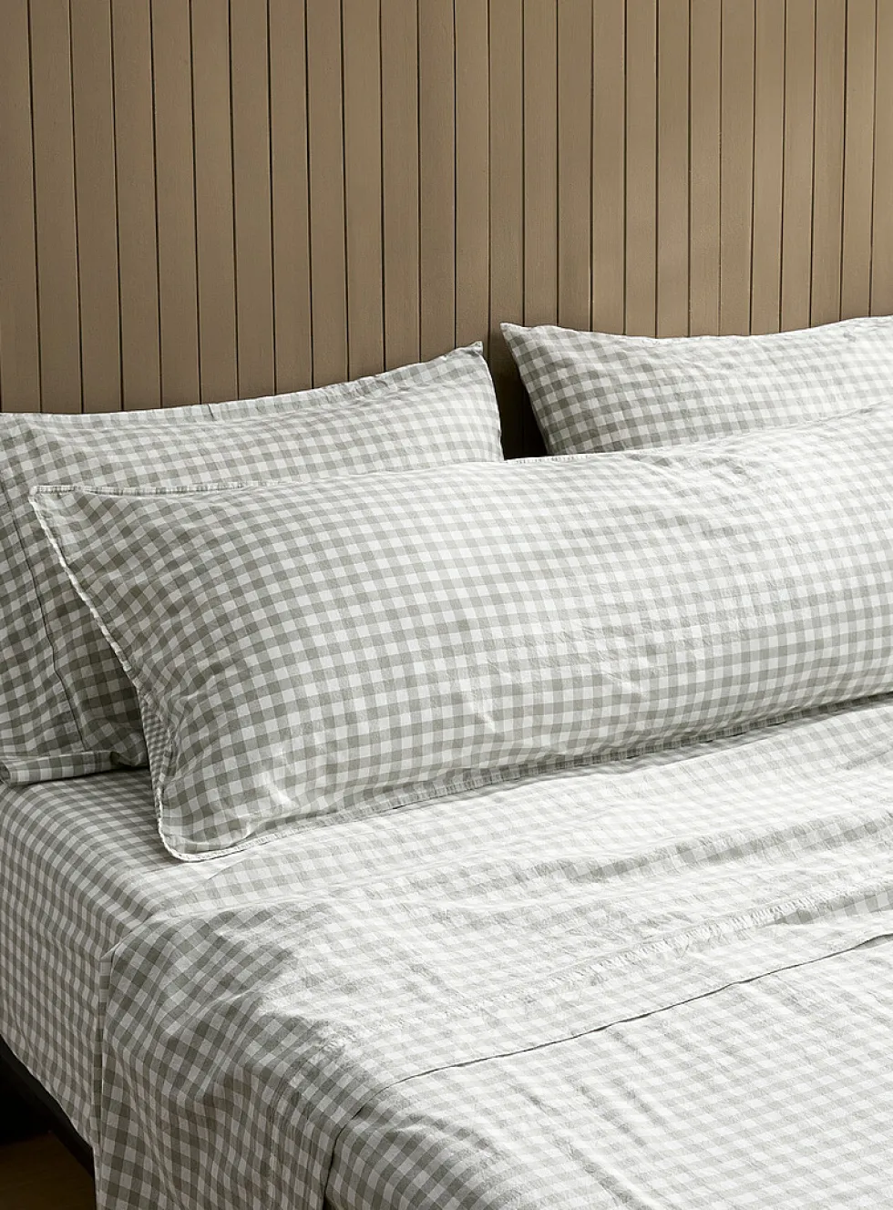 Gingham body pillow sham