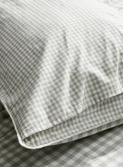Gingham body pillow sham