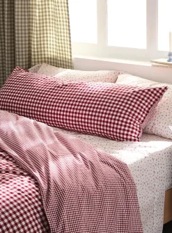 Gingham body pillow sham