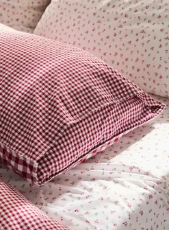 Gingham body pillow sham
