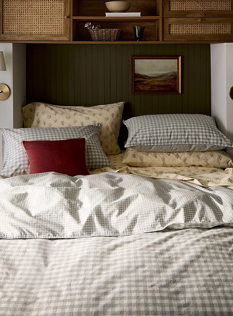 Gingham duvet cover set