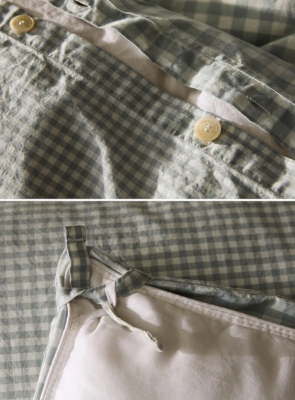 Gingham duvet cover set