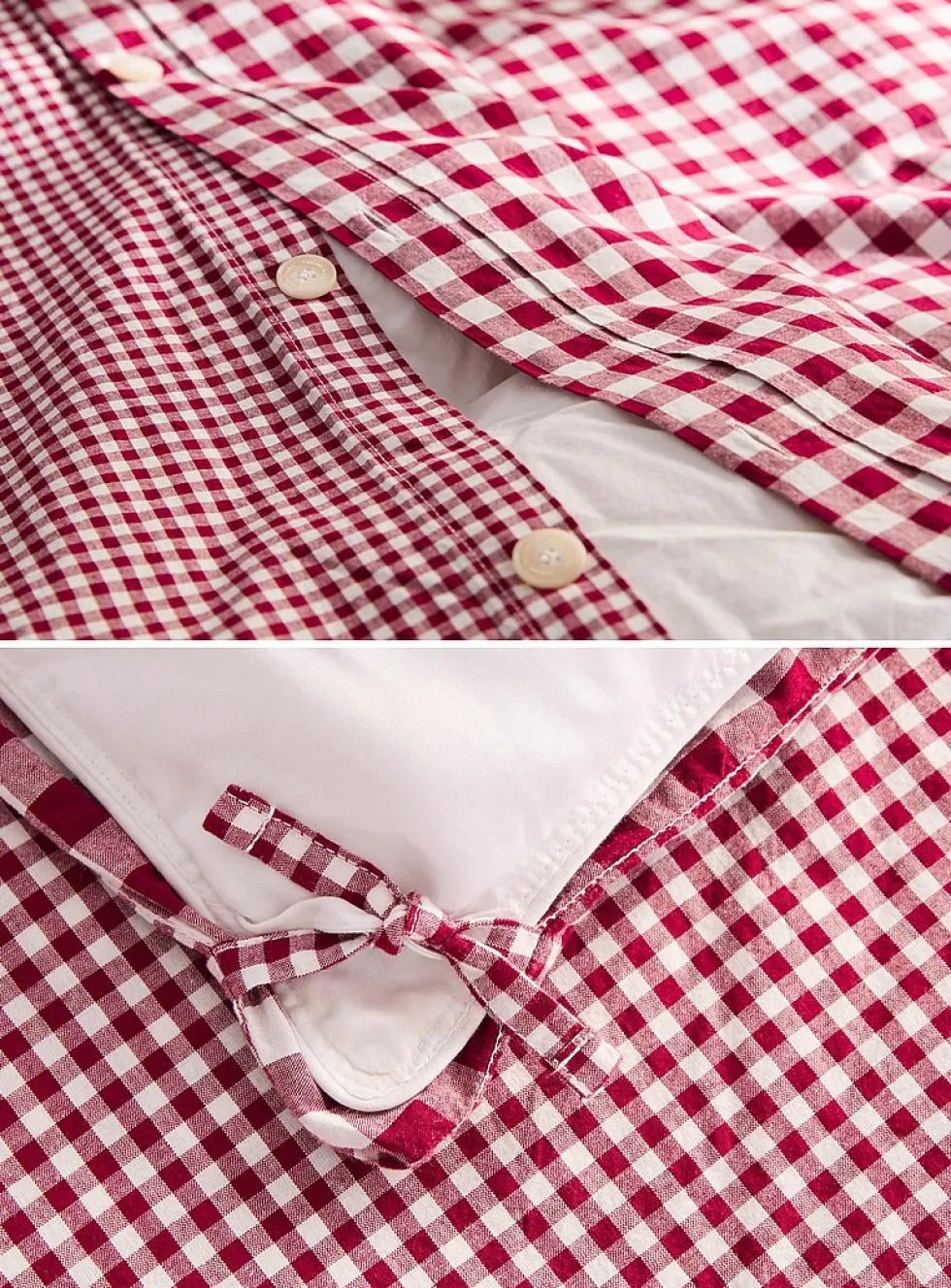 Gingham duvet cover set