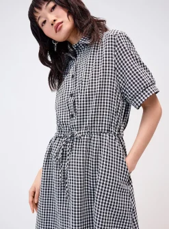 Gingham maxi shirtdress
