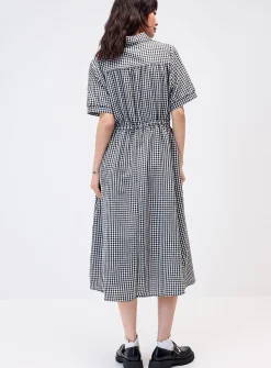 Gingham maxi shirtdress