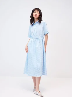Gingham maxi shirtdress