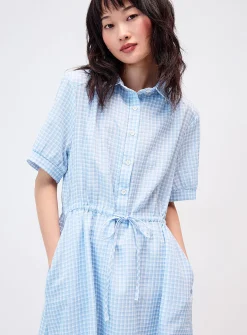 Gingham maxi shirtdress