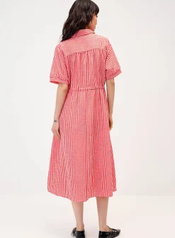 Gingham maxi shirtdress