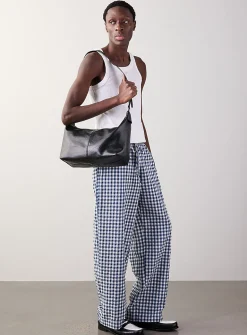 Gingham seersucker pant