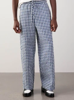 Gingham seersucker pant