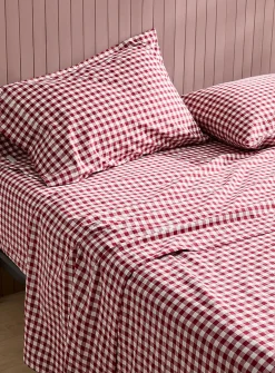Gingham sheet set