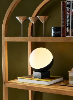 Glass dome table lamp