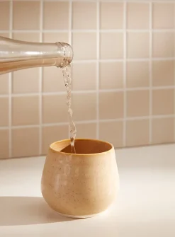 Glazed ceramic wine glass